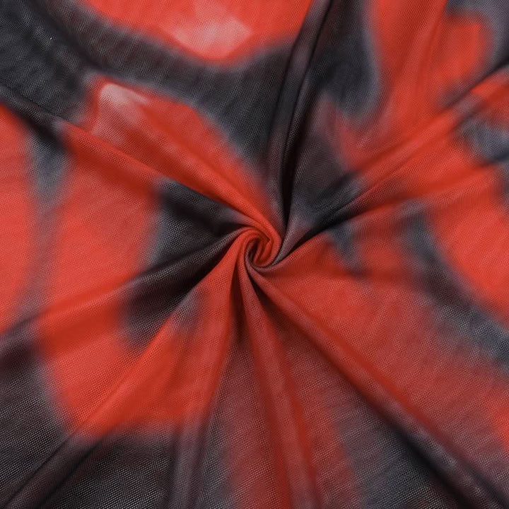 Cowl neck sheer mesh print spaghetti strap maxi dress  | Festival Outfits Women