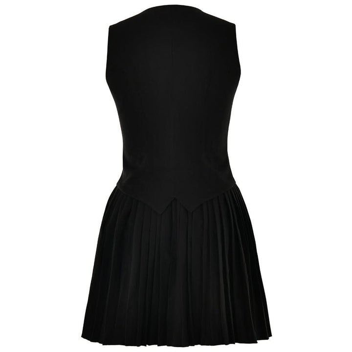 Pleated deep V neck button self tie solid mini skirt set  | Festival Outfits Women