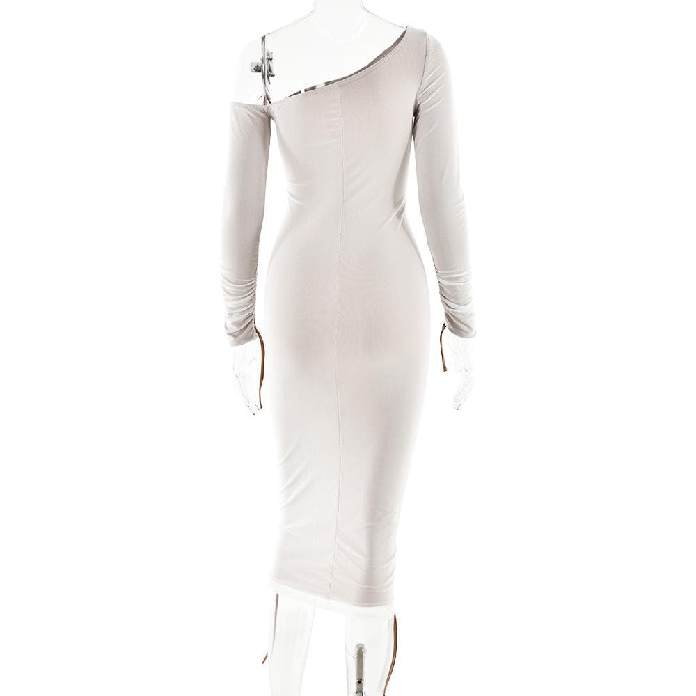 Riga mai dogon hannu mai kauri da aka dinka da raga mai kauri a kafada | Kayan Biki na Mata