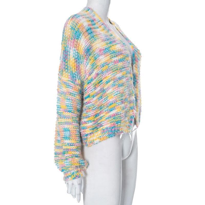 Knitted long sleeve contrast coat top-final-sale  | Festival Outfits Women