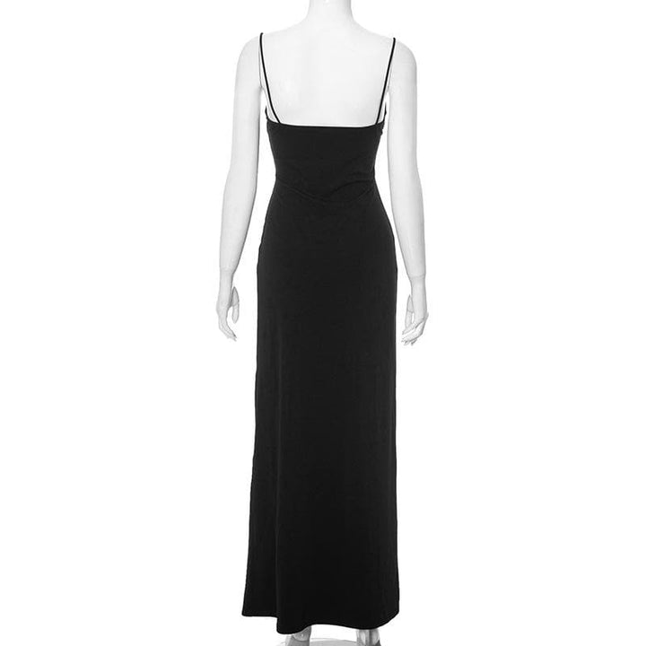 Hollow out high slit backless cami cut out maxi dress  | Festival Outfits Women