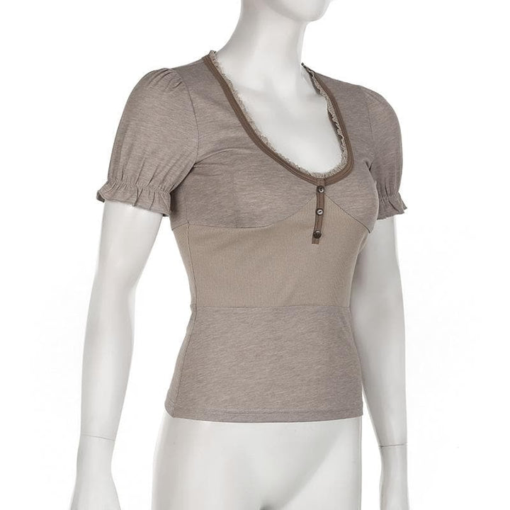 Rigunan gajeriyar riga mai maɓalli mai ɗaure da ribbed | Kayan Biki na Mata