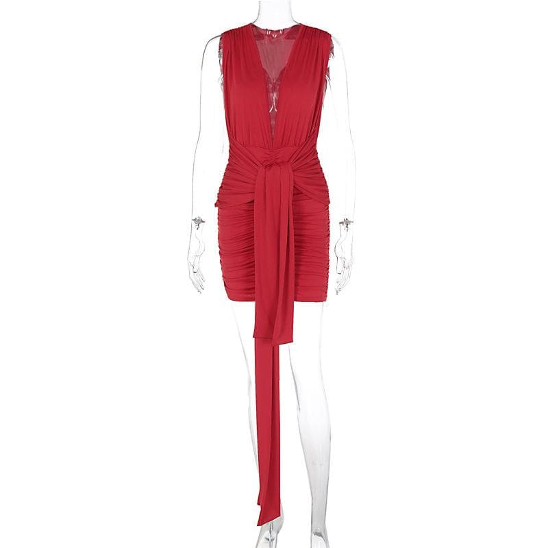 Riga mai kauri da wuyan Deep V | Kayan Biki na Mata