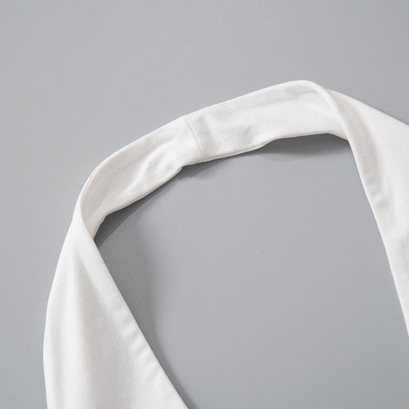 Riga mara baya mara baya ta Halter v wuya mai ruched | Kayan Biki na Mata