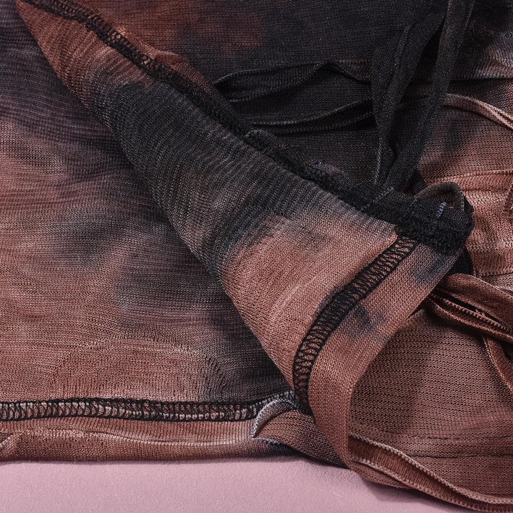 Halter tie dye high slit cross front maxi dress  | Festival Outfits Women