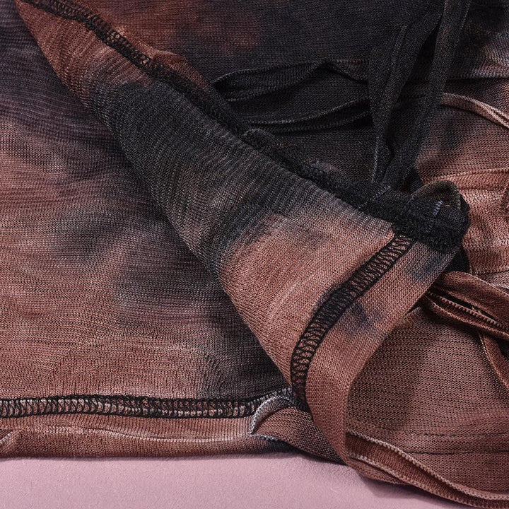 Halter tie dye high slit cross front maxi dress  | Festival Outfits Women