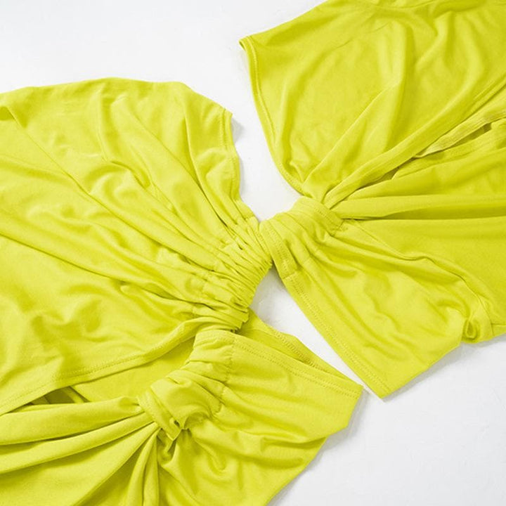 V neck sleeveless high slit ruched maxi dress  | Festival Outfits Women