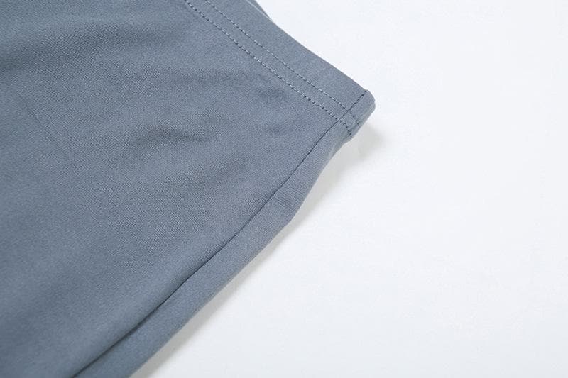 Short sleeve irregular crewneck solid pant set  | Festival Outfits Women