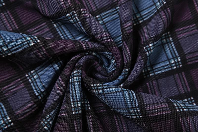 V neck plaid print bowknot crop top  | Festival Outfits Women