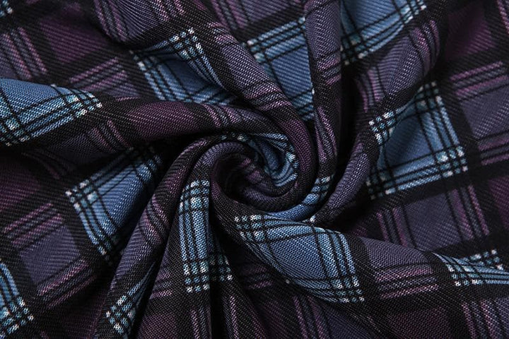 V neck plaid print bowknot crop top  | Festival Outfits Women