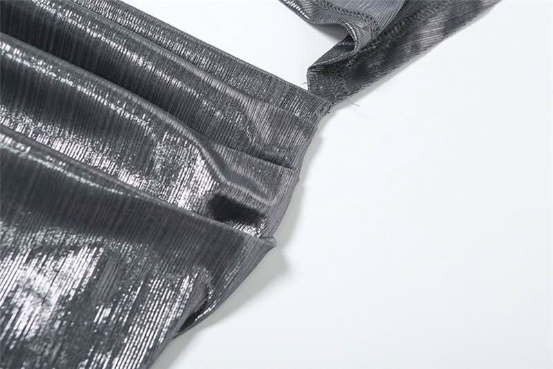 Hoodie metallic backless lace up crop top  | Festival Outfits Women-final-sale