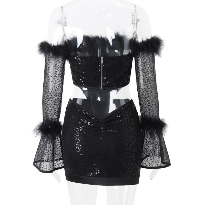 Glitter ruched zip-up solid mini skirt  | Festival Outfits Women