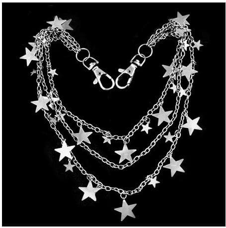 Metal chain star pendant belt accessory  | Festival Outfits Women