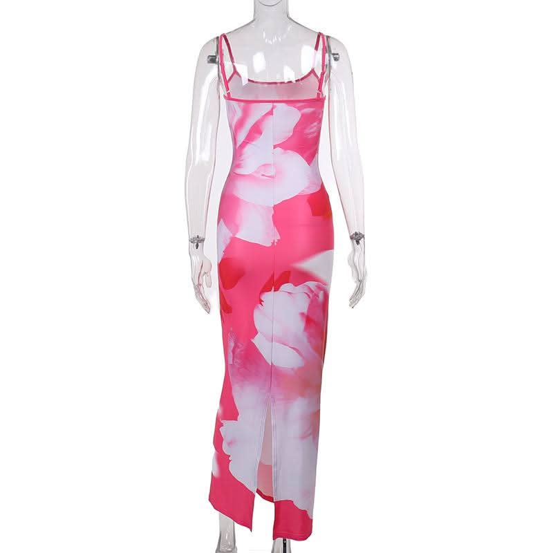 U neck flower print cami maxi dress  | Festival Outfits Women