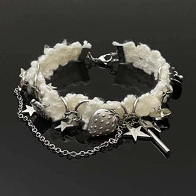 Strawberry star fluffy choker necklace  | Festival Outfits Women