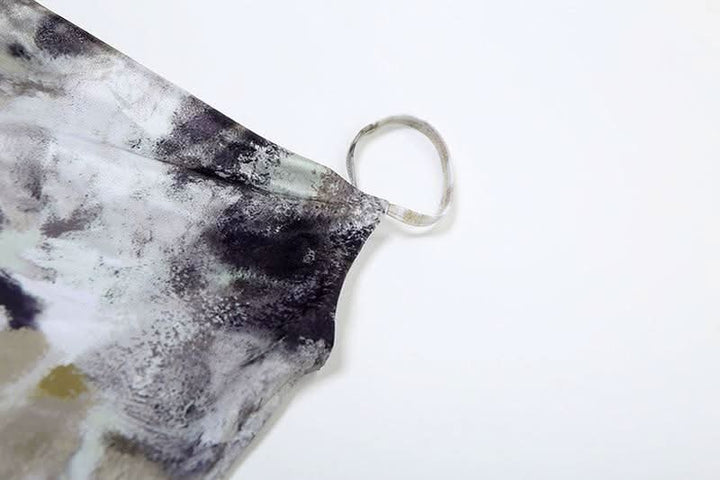 Cowl neck print backless contrast cami mini dress  | Festival Outfits Women