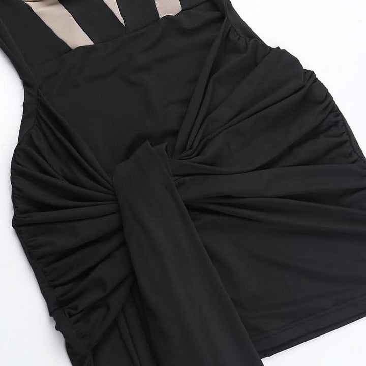 Ruched mesh backless cami mini dress  | Festival Outfits Women