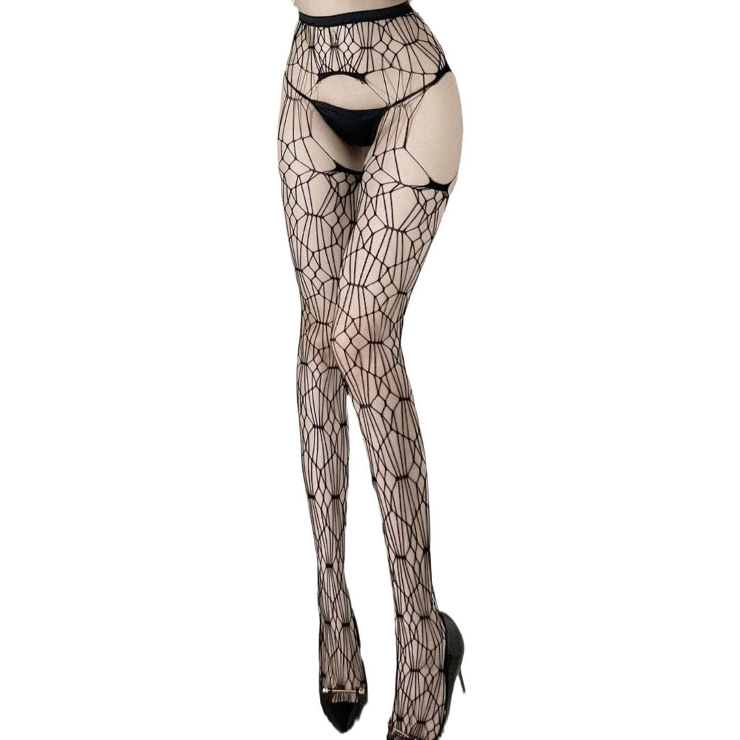Spider web hollow out solid tights  | Festival Outfits Women