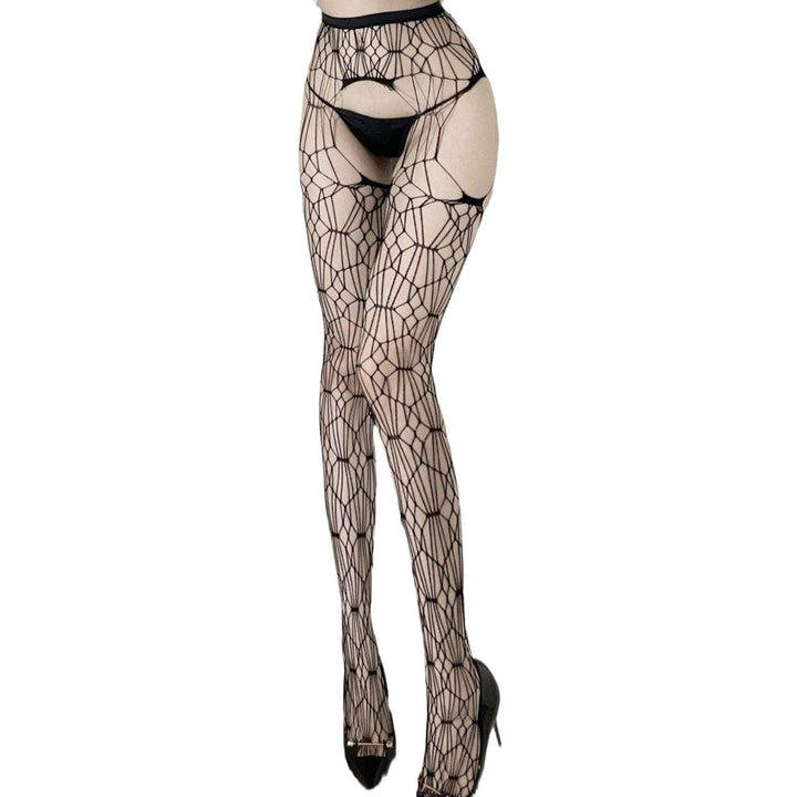 Spider web hollow out solid tights  | Festival Outfits Women