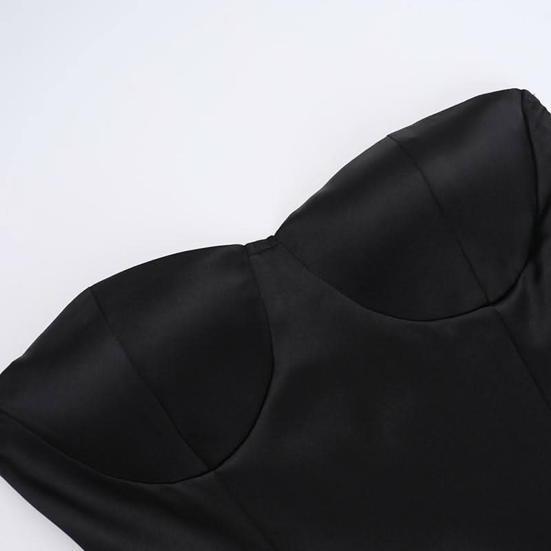 Sweetheart neck backless solid tube mini dress  | Festival Outfits Women