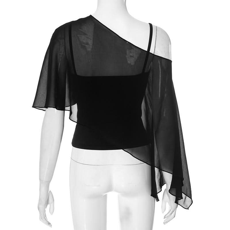 U neck mesh shrug 2 piece cami top  | Festival Outfits Women