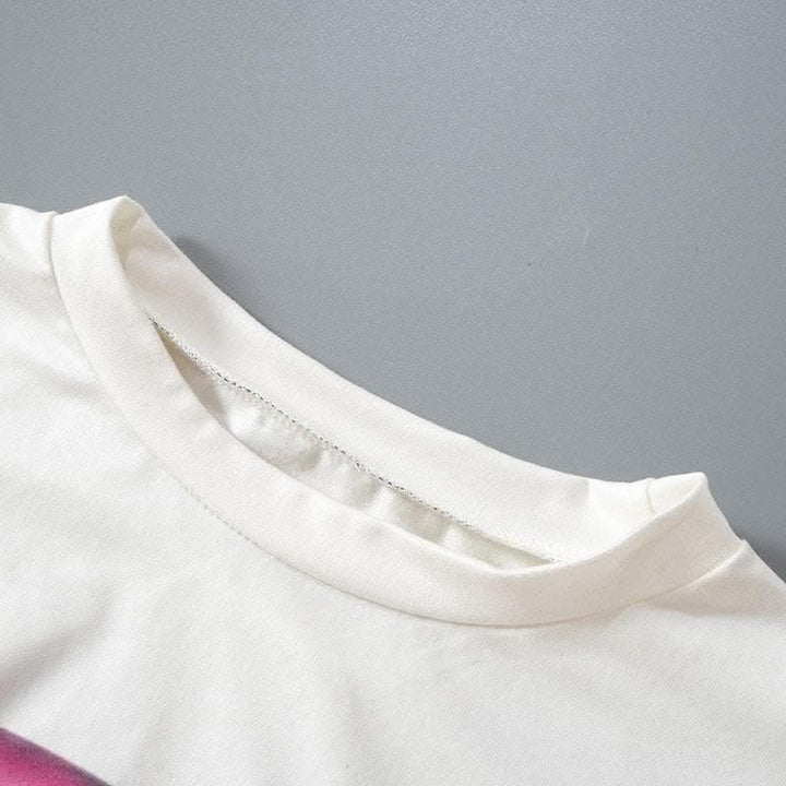 Long sleeve contrast abstract print slit midi dress-final-sale  | Festival Outfits Women