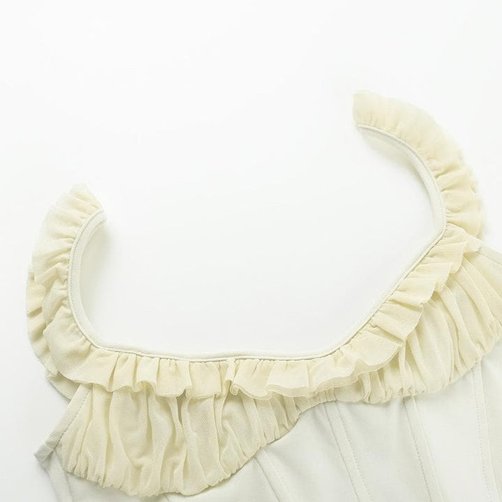 Ruffle corset patchwork stitch cami top  | Festival Outfits Women