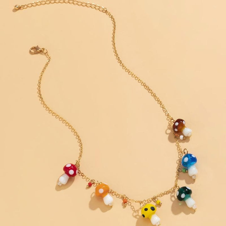 Mushrooms decor pendant choker necklace  | Festival Outfits Women