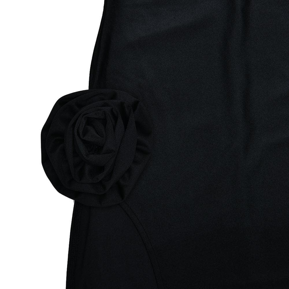 Off shoulder gloves flower applique high slit tube maxi dress  | Festival Outfits Women