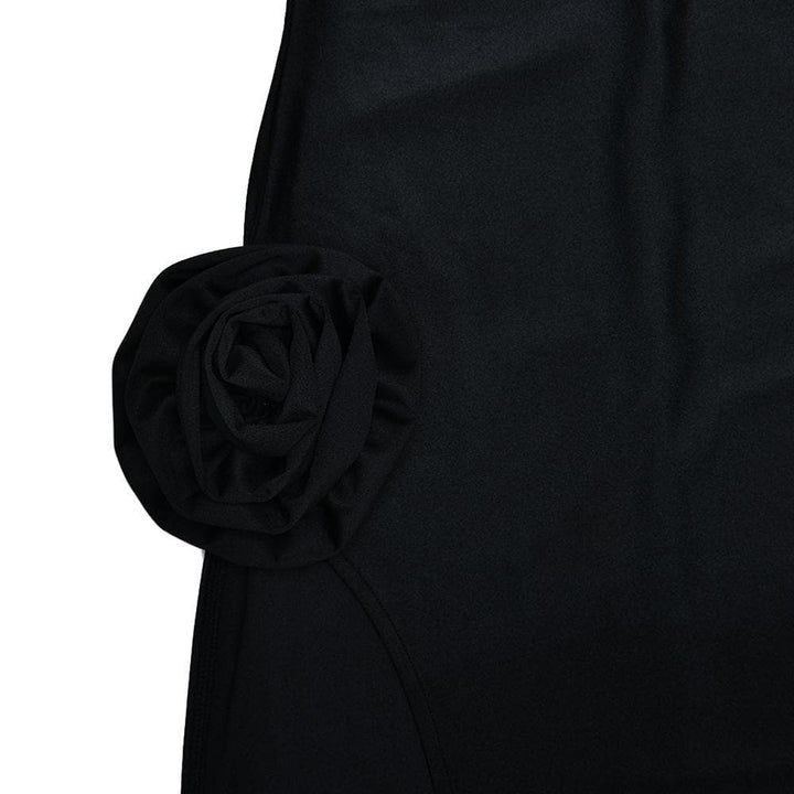 Off shoulder gloves flower applique high slit tube maxi dress  | Festival Outfits Women