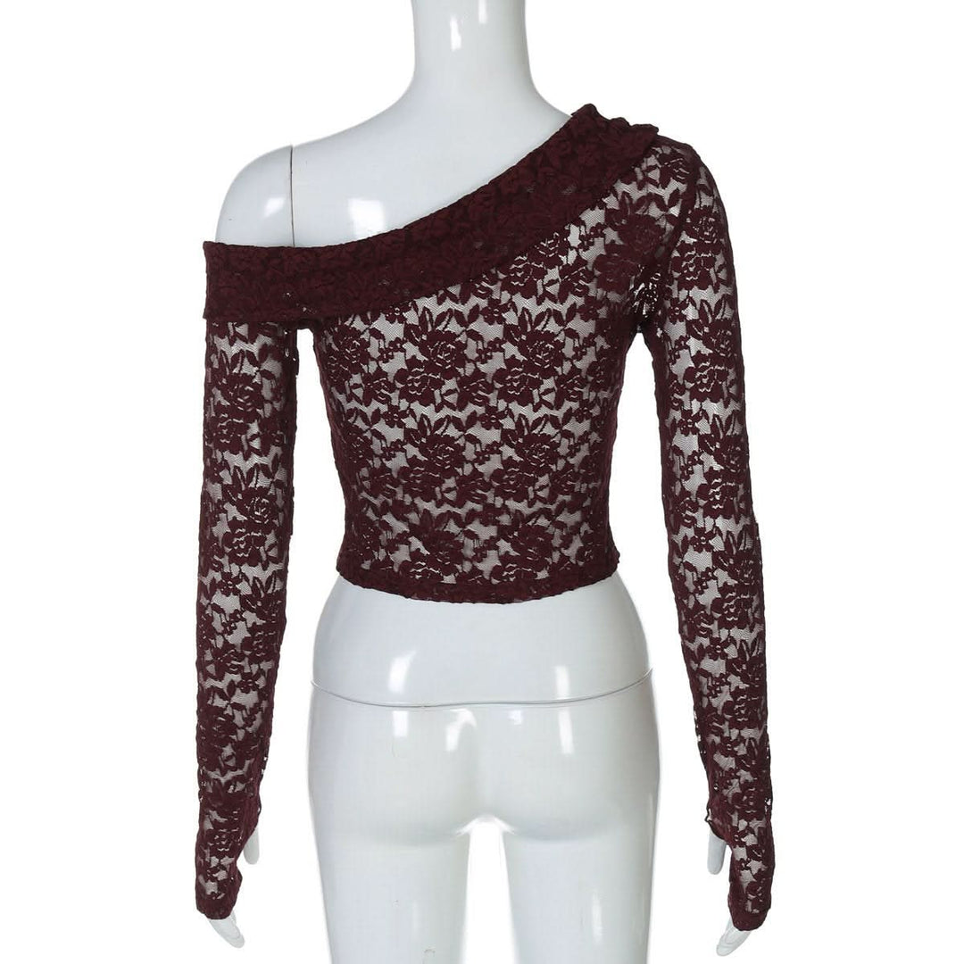 Off shoulder long sleeve lace top  | Festival Outfits Women