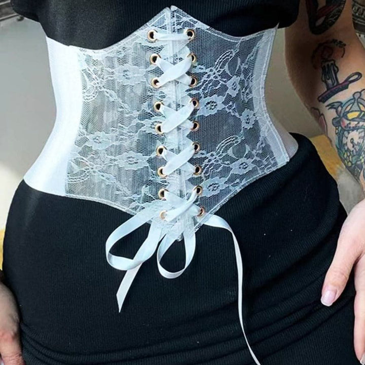 Lace up button patchwork corset  | Festival Outfits Women