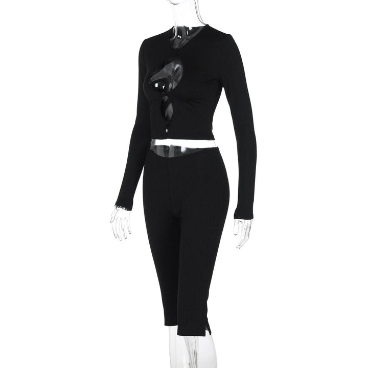 Long sleeve hollow out bowknot pant set  | Festival Outfits Women