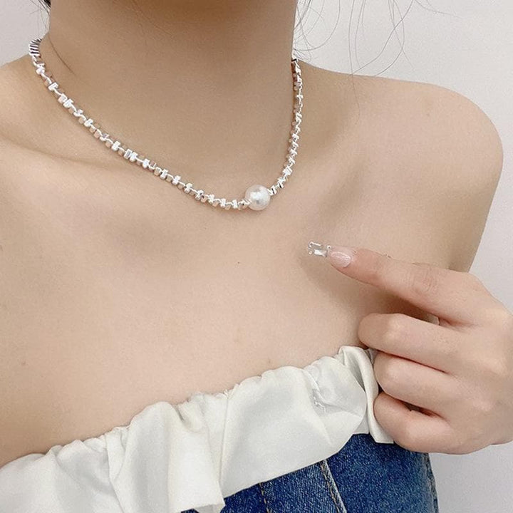Beaded faux pearl chain necklace  | Festival Outfits Women