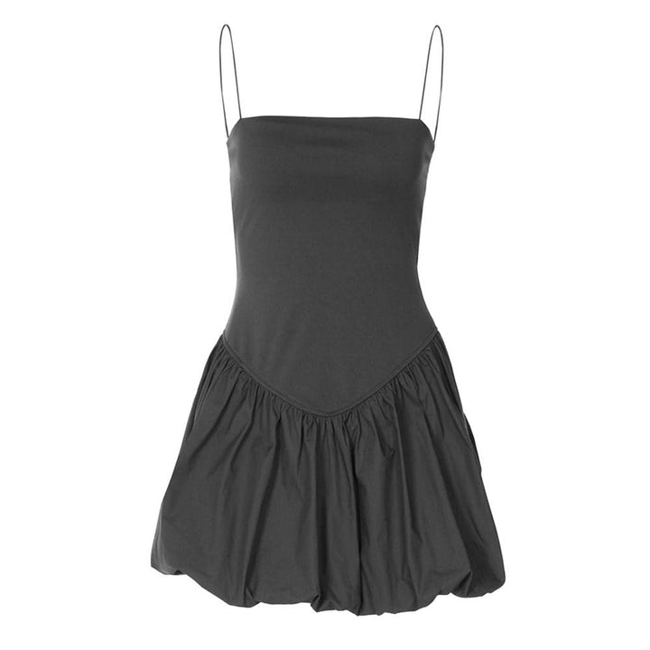 Ruched square neck solid cami mini dress  | Festival Outfits Women