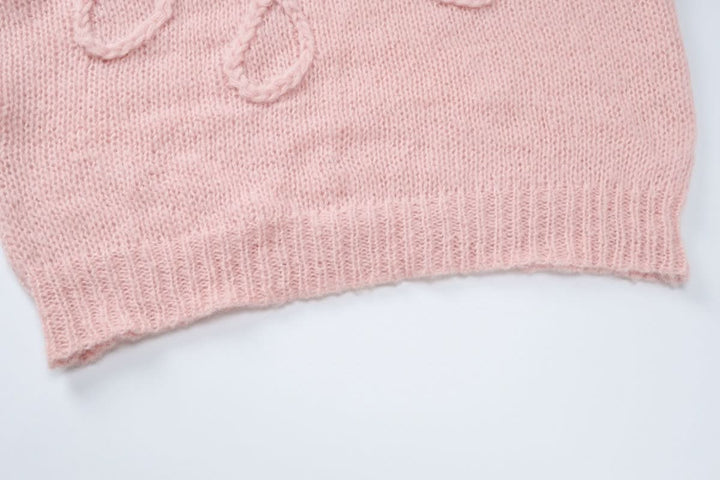 Crewneck long sleeve knitted abstract pattern top  | Festival Outfits Women