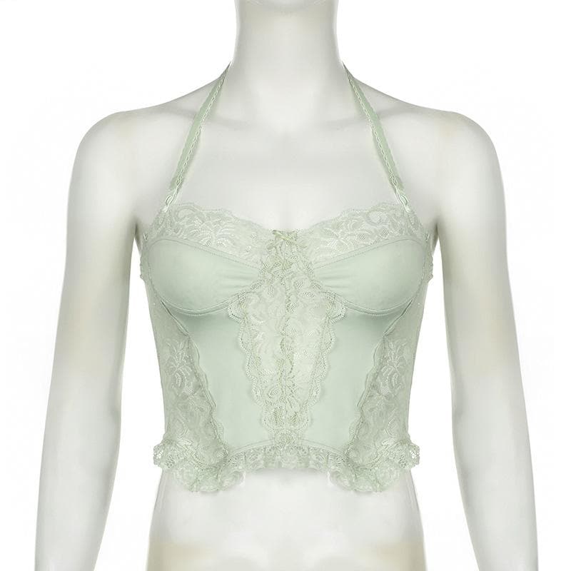 Tufafin da aka yi da Halter lace bustier mai daɗi | Kayan Biki na Mata