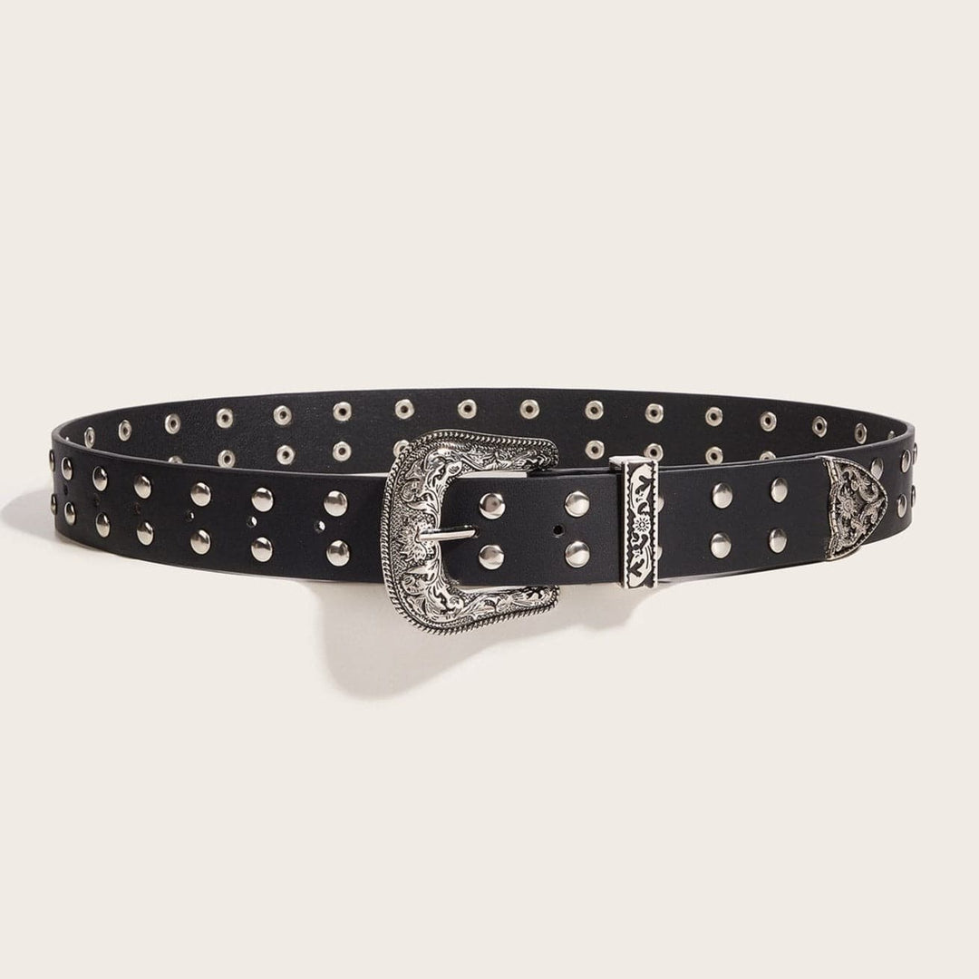 PU leather rivet buckle belt  | Festival Outfits Women