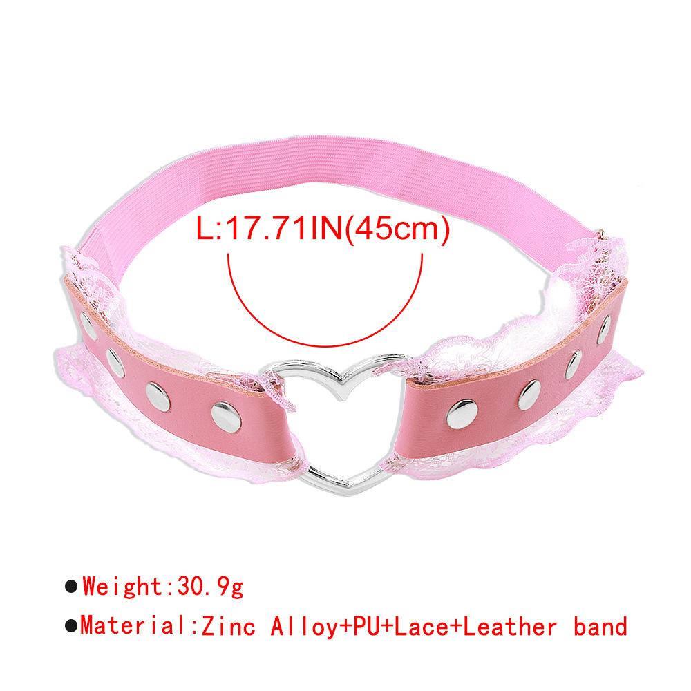 Heart decor PU leather lace hem thigh chain  | Festival Outfits Women