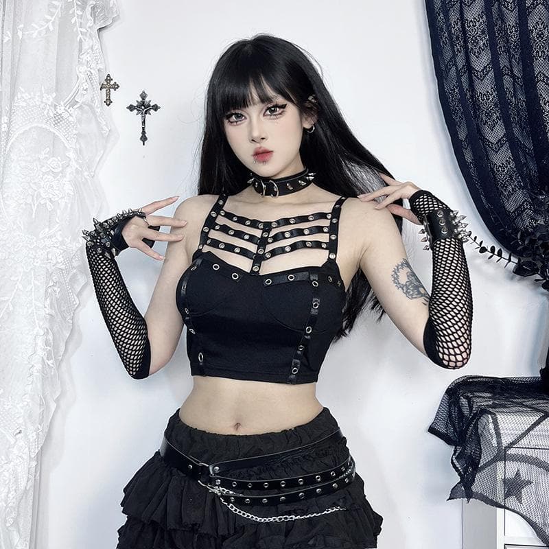 Hollow out backless solid sleeveless crop cut out top  | Festival Outfits Women