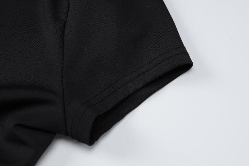 Riga mai gajeren hannu mai zagaye da wuyan hannu mara baya | Kayan Biki na Mata