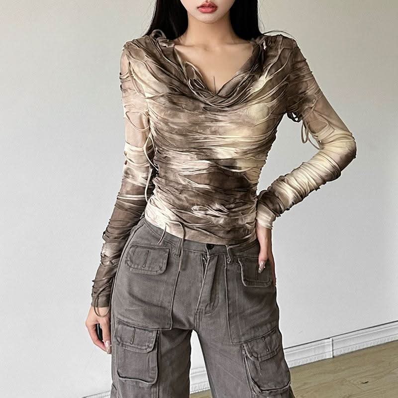 Hoodie long sleeve tie dye top  | Festival Outfits Women