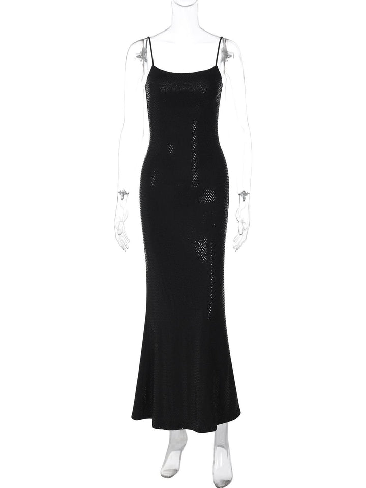 U neck polka dot cami maxi dress  | Festival Outfits Women