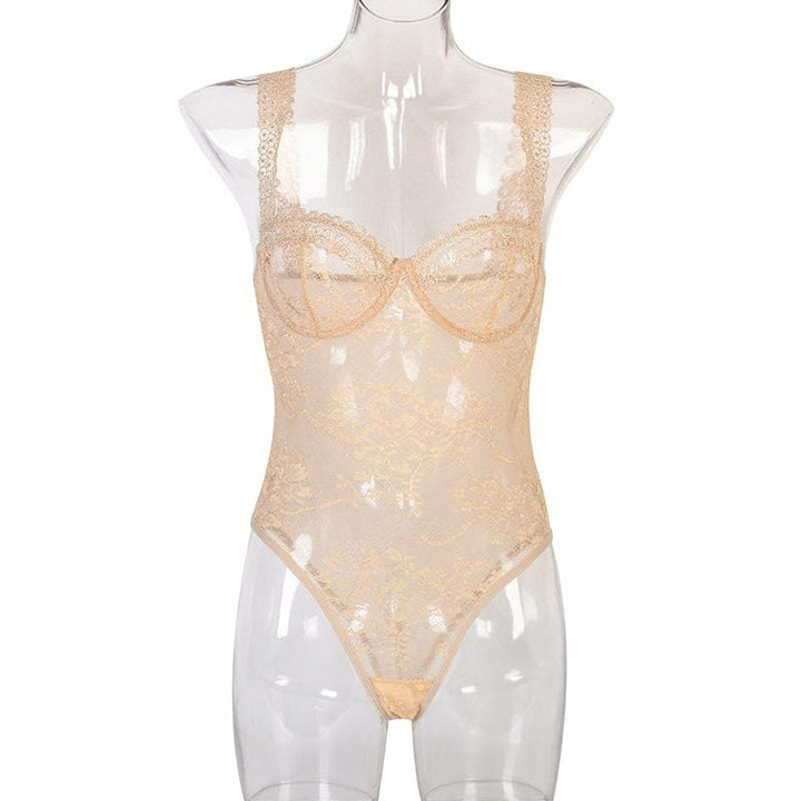 Sheer lace see through backless cami bodysuit  | Festival Outfits Women