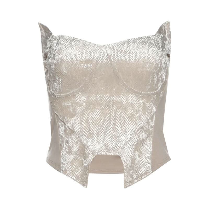 Textured solid backless tube crop top  | Festival Outfits Women
