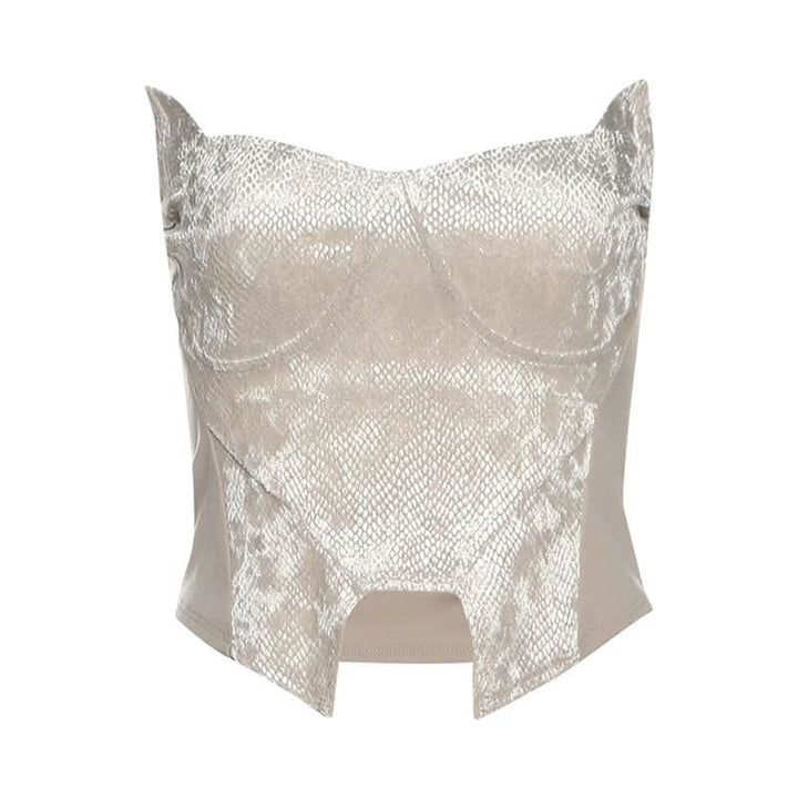 Textured solid backless tube crop top  | Festival Outfits Women