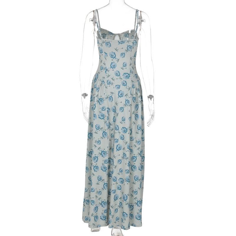 Sweetheart neck flower print cami maxi dress  | Festival Outfits Women