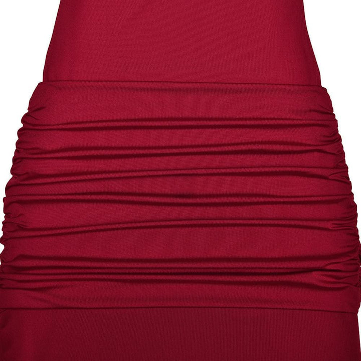 Long sleeve crewneck ruched cross front maxi dress  | Festival Outfits Women