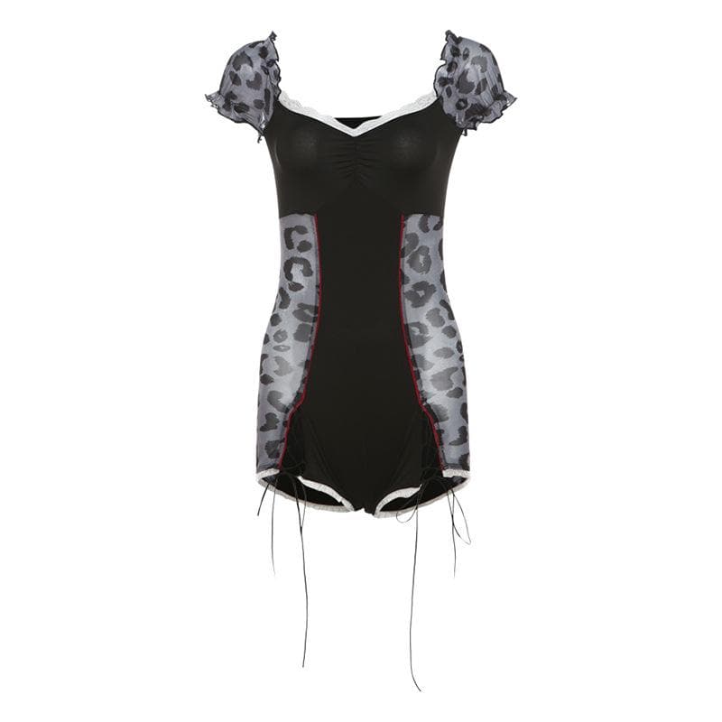 Rigar gajeriyar riga mai laushi da aka buga da damisa | Kayan Biki na Mata