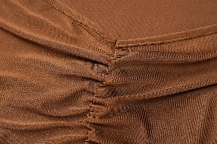 Hollow out ruched cross back cami cut out maxi dress  | Festival Outfits Women